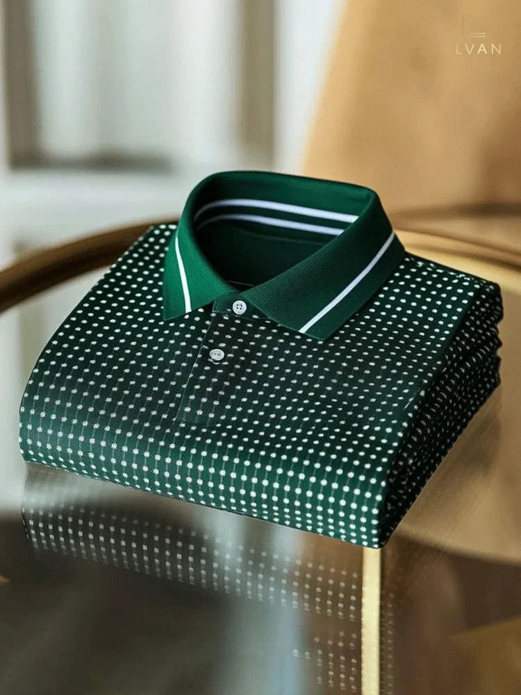 ELVAN Modern Business Casual Polo Shirt โ Plaid Edition