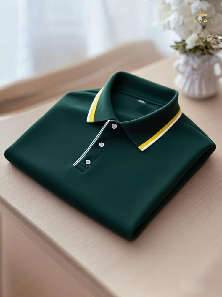 ELVAN Elite Short Sleeve Printed Polo โ Business Casual Style