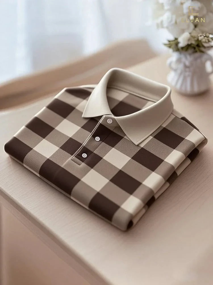 ELVAN Premium Executive Plaid Polo – Modern Lifestyle Fashion Edition