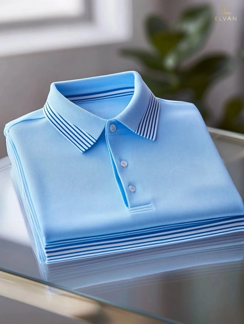 ELVAN Prestige Striped Polo – Business Lifestyle Collection