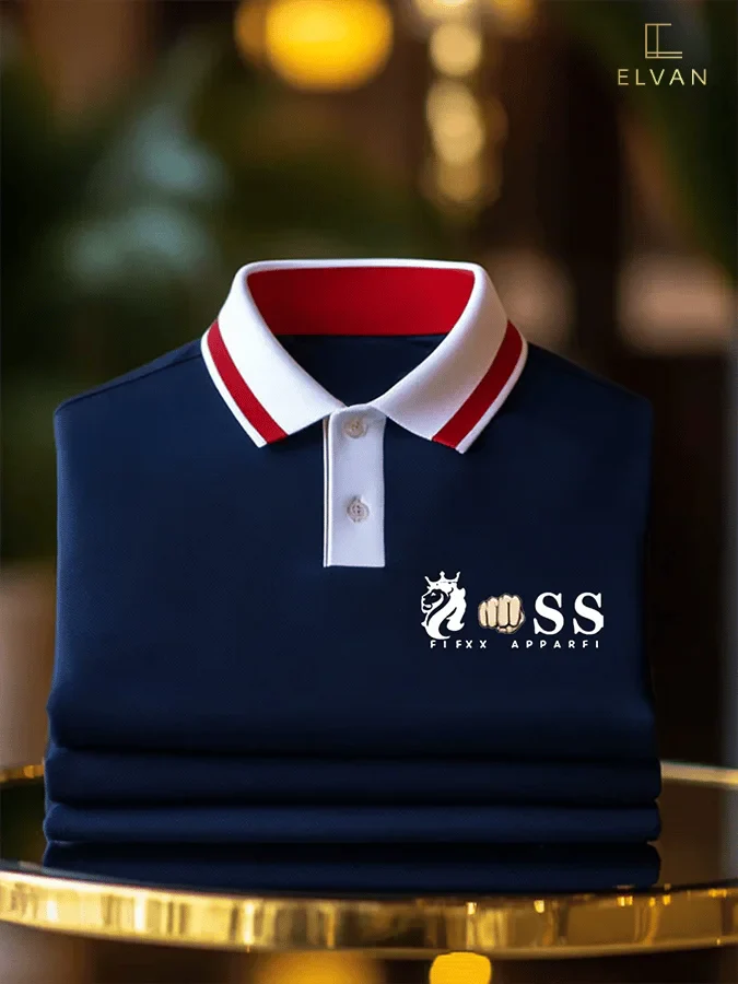 ELVAN Retro Letter Print Polo – Premium Streetwear Collection