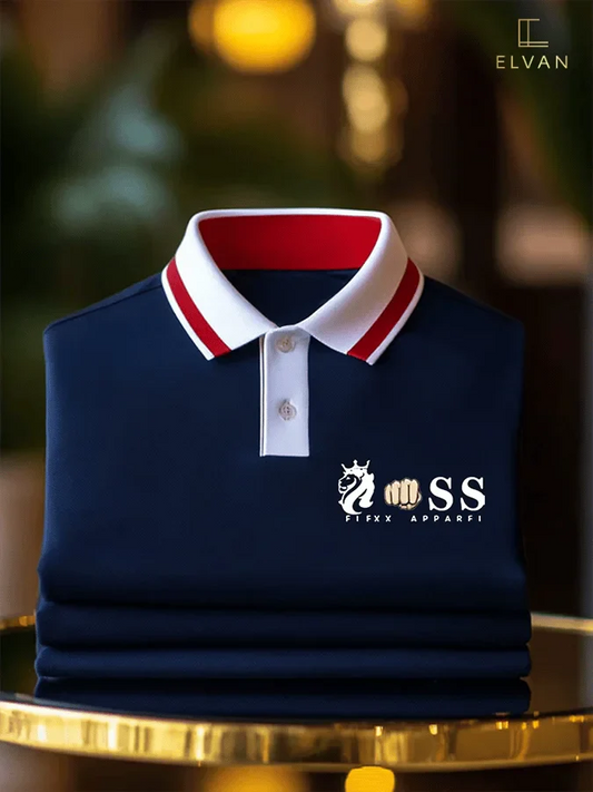 ELVAN Retro Letter Print Polo – Premium Streetwear Collection
