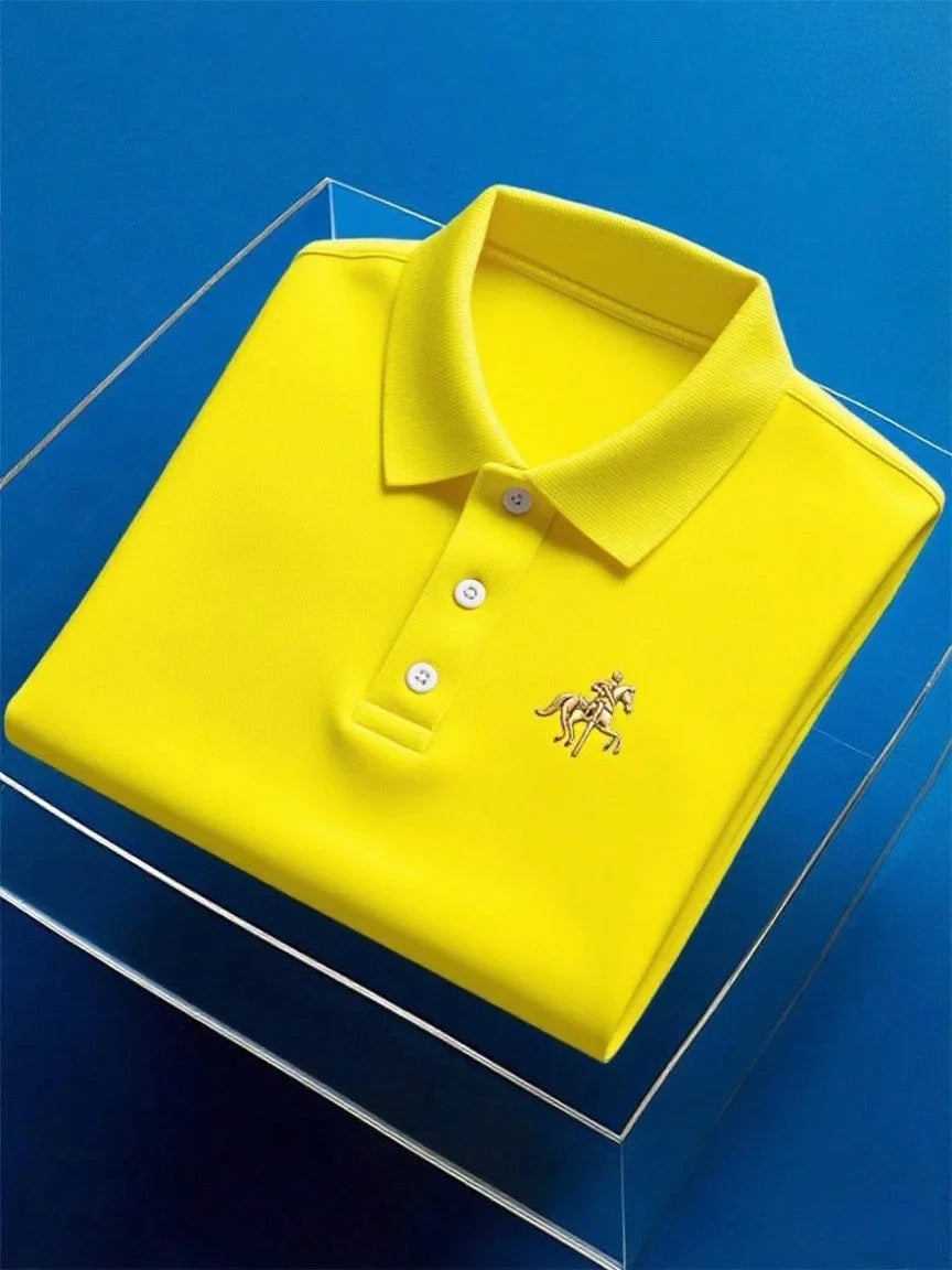 ELVAN Premium Mixed Print Elastic Polo – Business Casual Edition