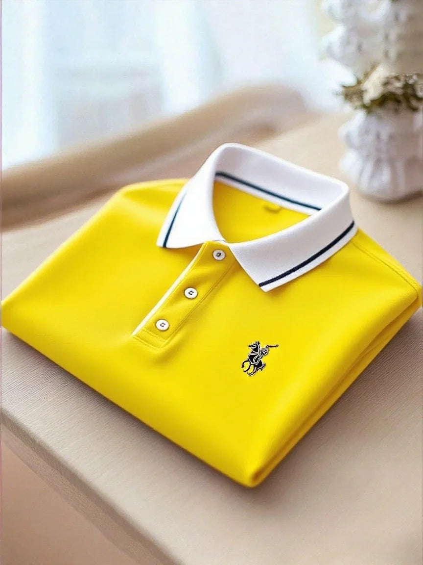 ELVAN Luxury Business Casual Printed Polo – Smart Fashion Wear
