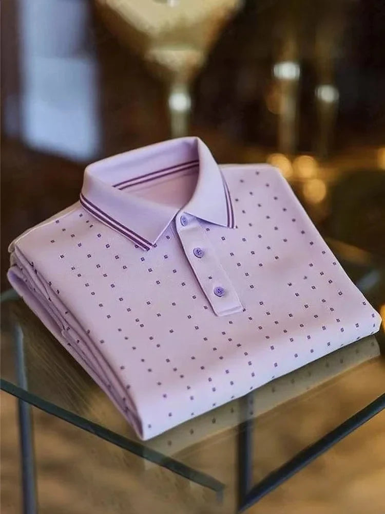 ELVAN Signature Business Plaid Polo – Premium Loose Fit Wear