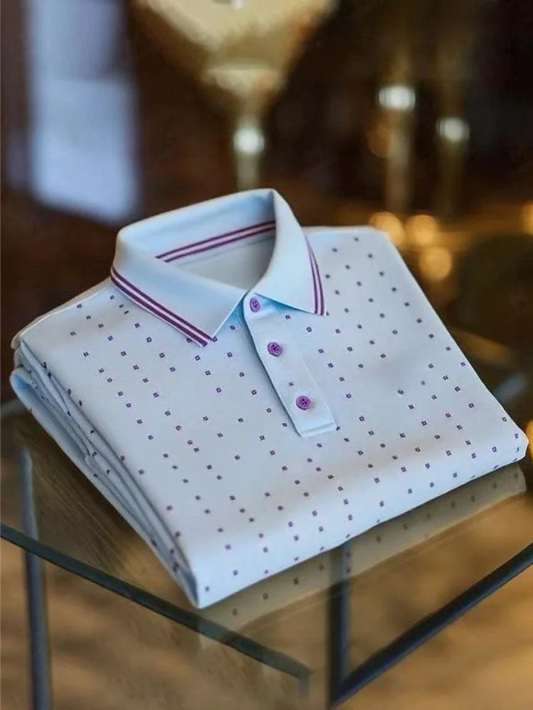 ELVAN Signature Business Plaid Polo – Premium Loose Fit Wear
