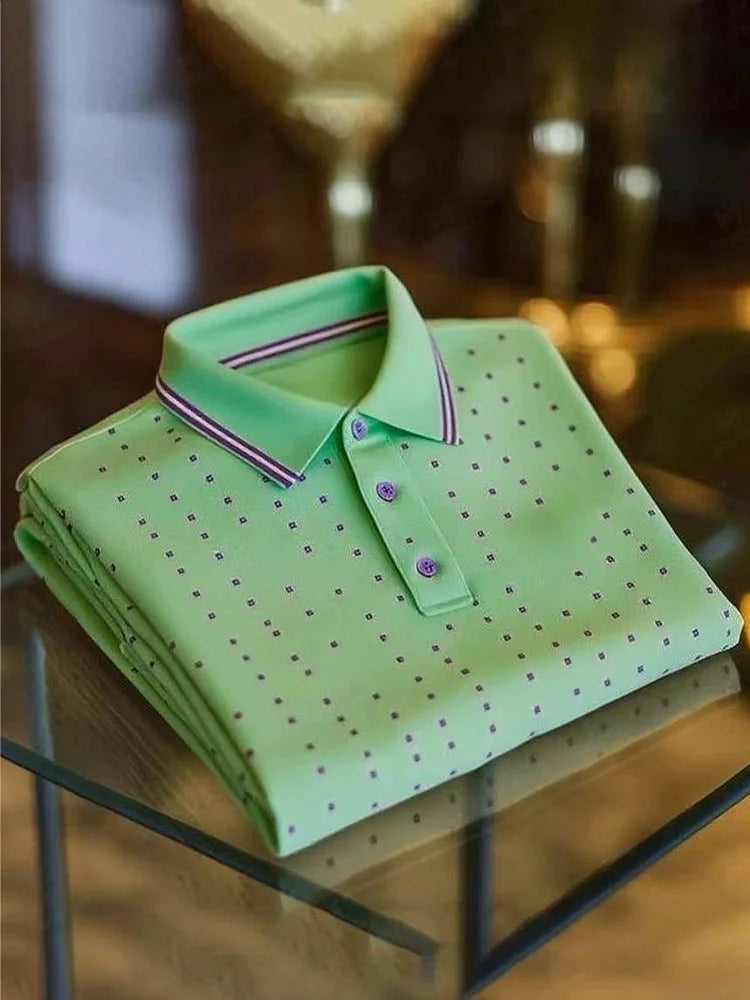 ELVAN Signature Business Plaid Polo – Premium Loose Fit Wear