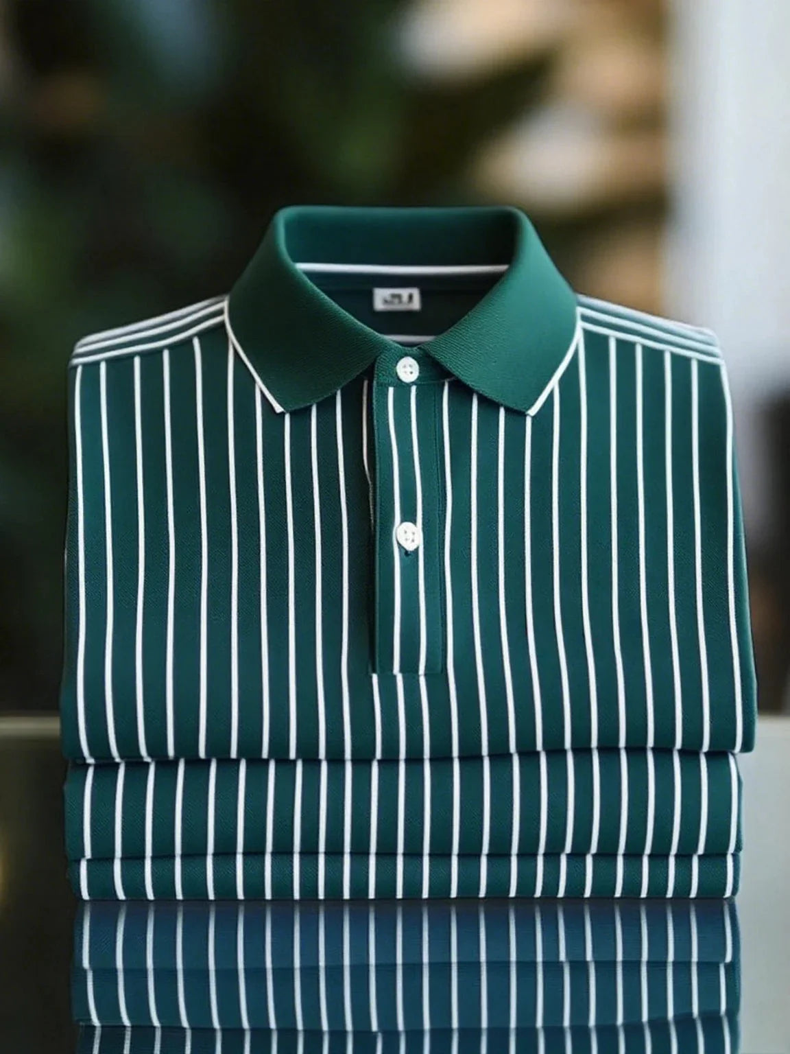ELVAN Classic Business Striped Polo – Loose Fit Short Sleeve Edition