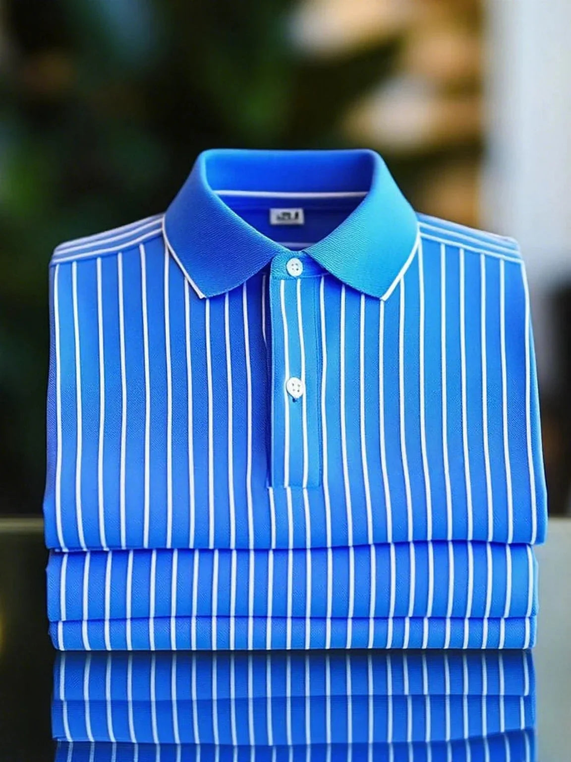 ELVAN Classic Business Striped Polo – Loose Fit Short Sleeve Edition