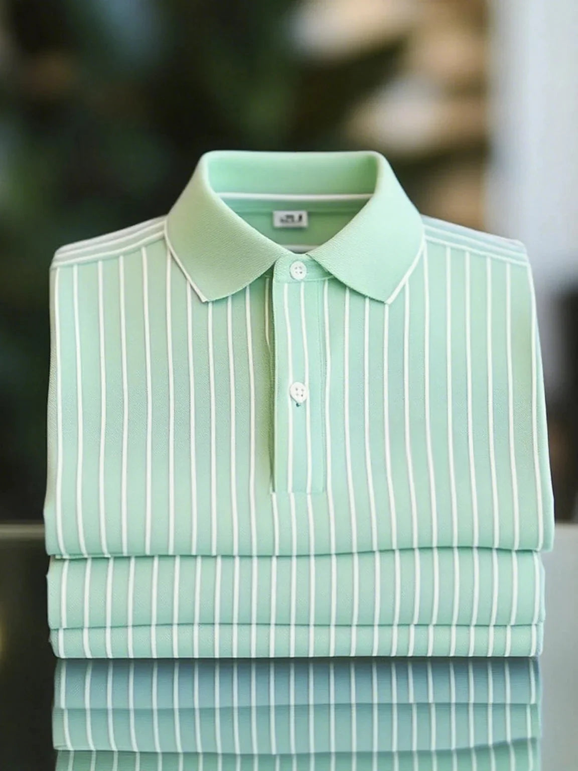 ELVAN Classic Business Striped Polo – Loose Fit Short Sleeve Edition
