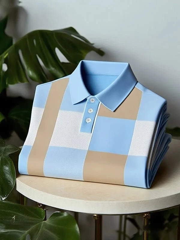 ELVAN Classic Business Striped Polo – Premium Short Sleeve Edition