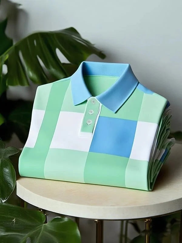ELVAN Classic Business Striped Polo – Premium Short Sleeve Edition