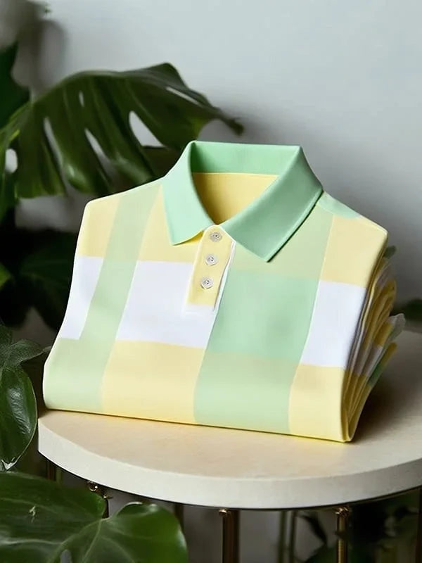 ELVAN Classic Business Striped Polo – Premium Short Sleeve Edition
