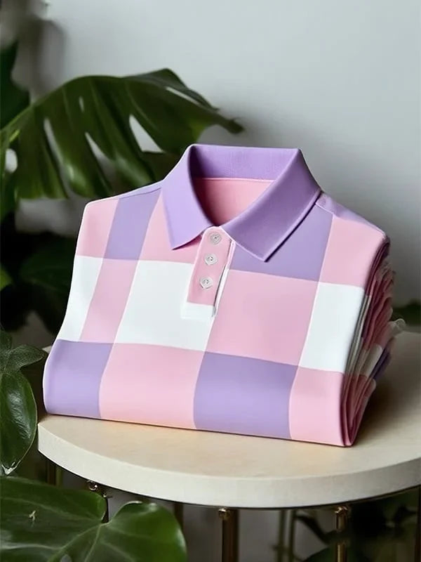 ELVAN Classic Business Striped Polo – Premium Short Sleeve Edition