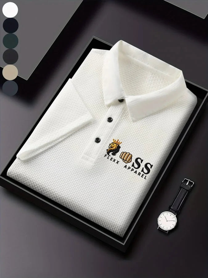 ELVAN Gentleman Waffle Print Polo Shirt – Modern Style Wear