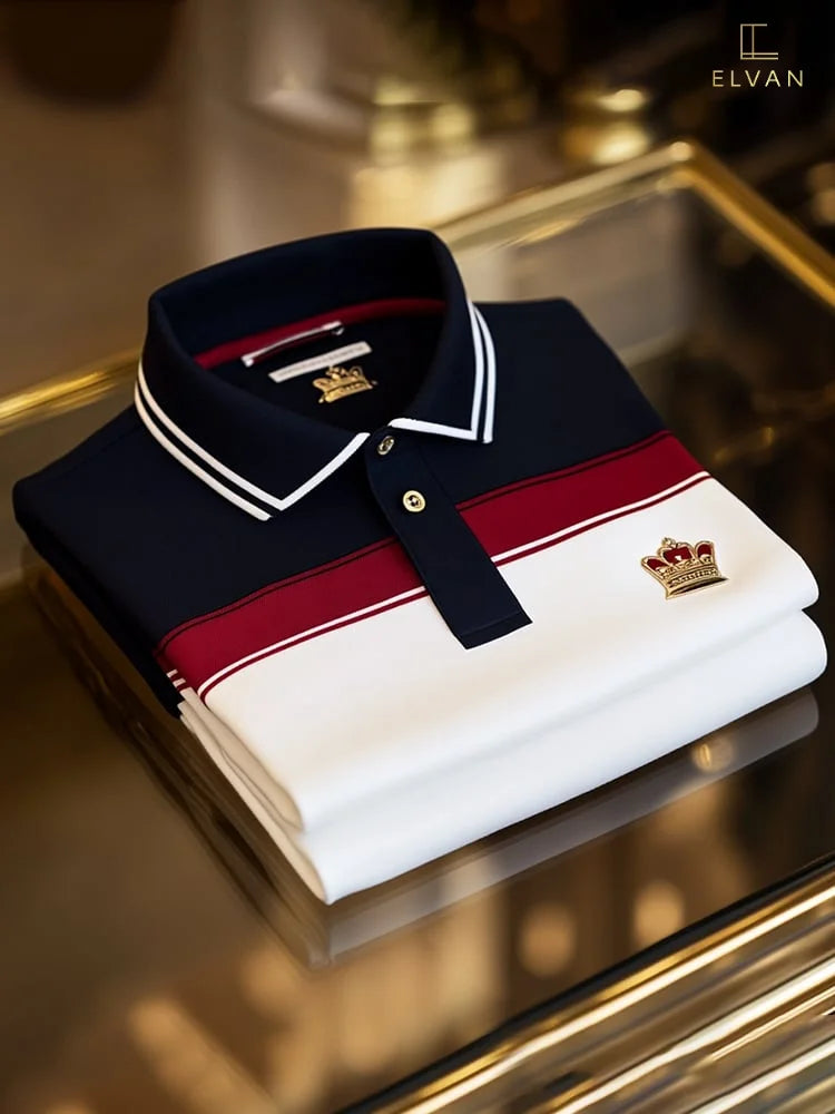 ELVAN Smart Casual Mixed Print Polo – Luxury Collection