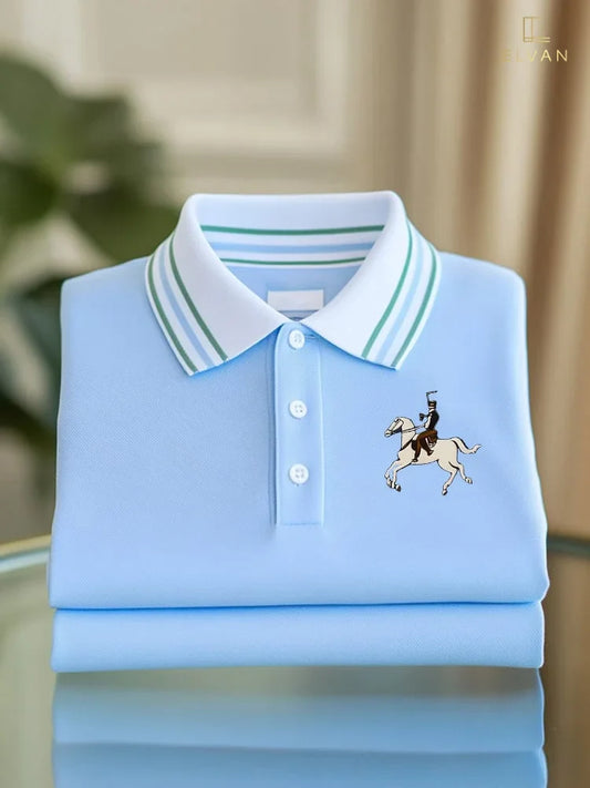 ELVAN Royal Business Casual Polo – Modern Logo Design