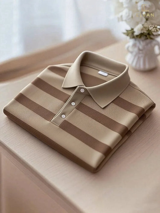 ELVAN Signature Business Stripe Polo – Modern Casual Collection