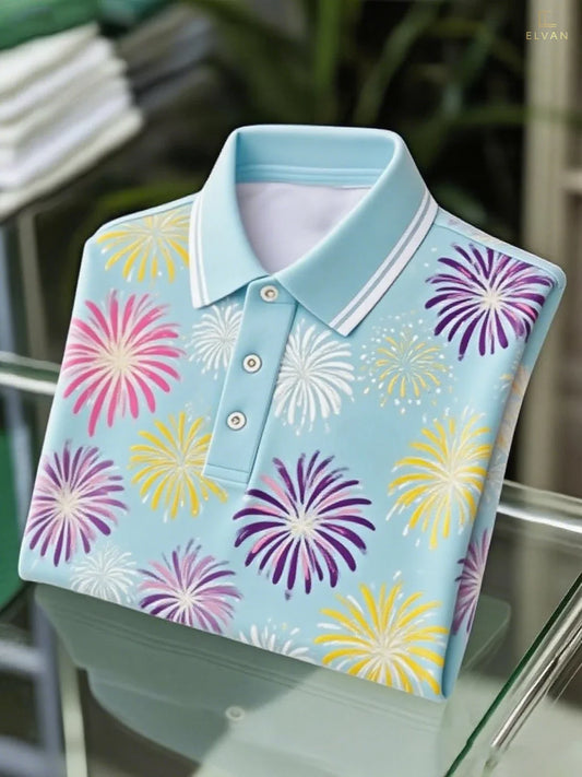 ELVAN Signature Short Sleeve Stripe Polo – Premium Fashion Collection
