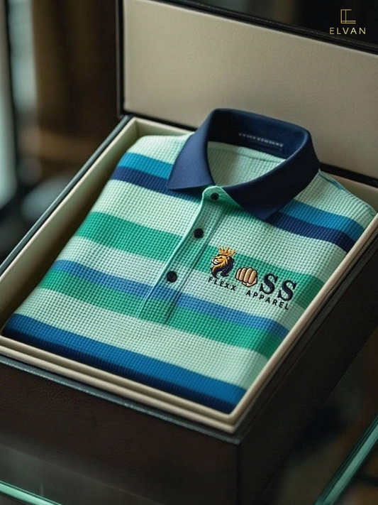 ELVAN Executive Waffle Textured Polo – Premium Casual Style