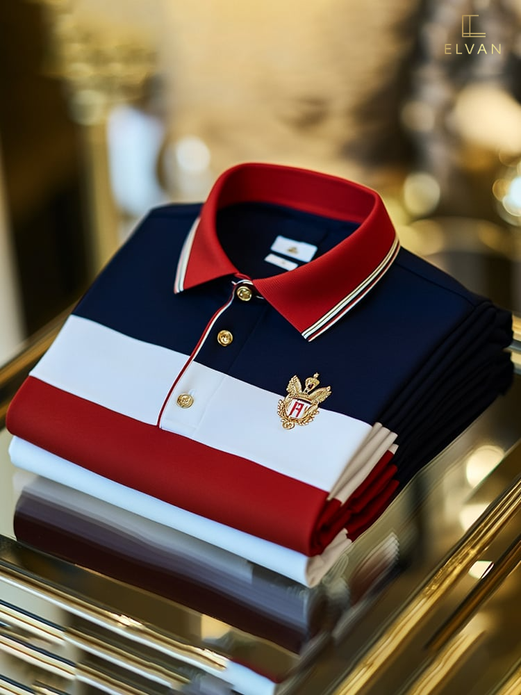 ELVAN Premium Casual Mixed Print Polo – Modern Button Edition