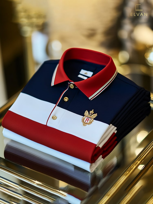 ELVAN Premium Casual Mixed Print Polo – Modern Button Edition