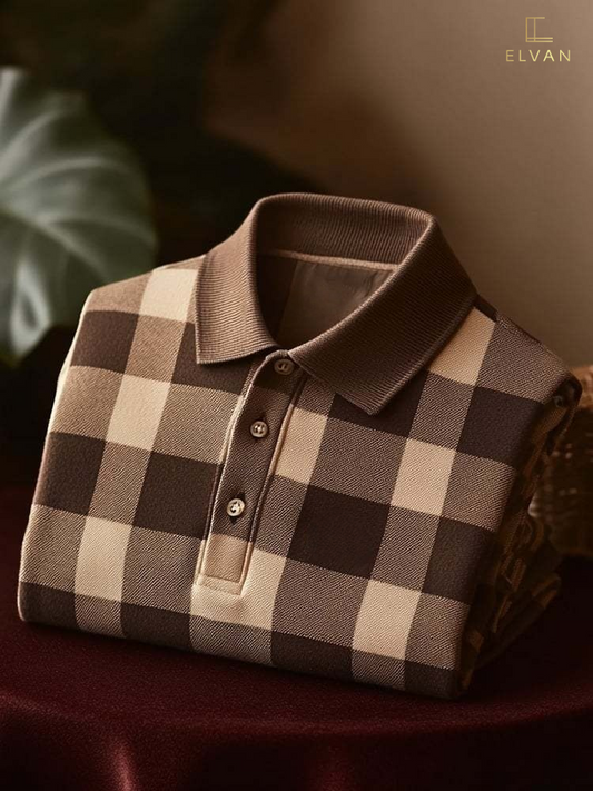 ELVAN Classic Business Striped Polo – Loose Fit Premium Edition