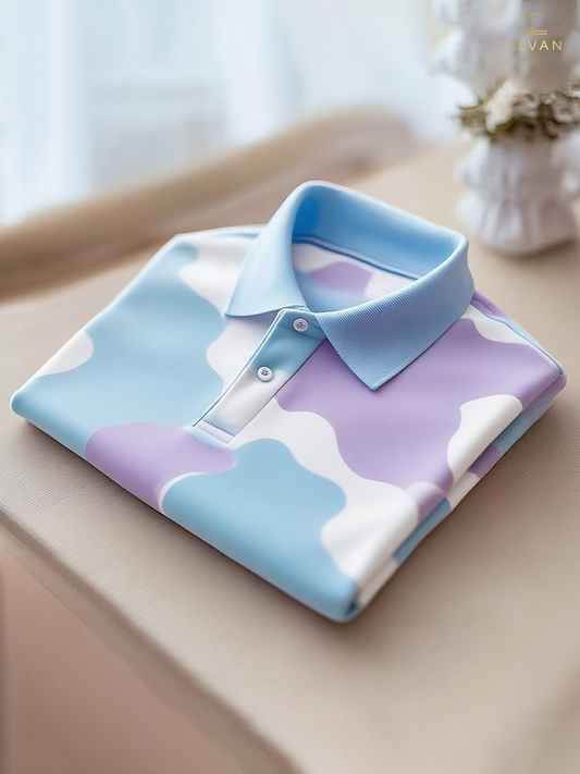 ELVAN Classic Business Stripe Logo Polo – Premium Daily Wear Edition