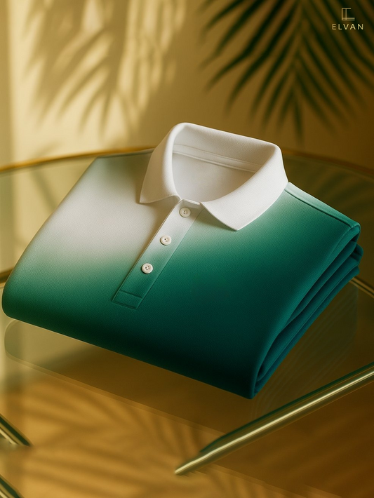 ELVAN Classic Business Polo – Button Down Short Sleeve Loose Fit Edition